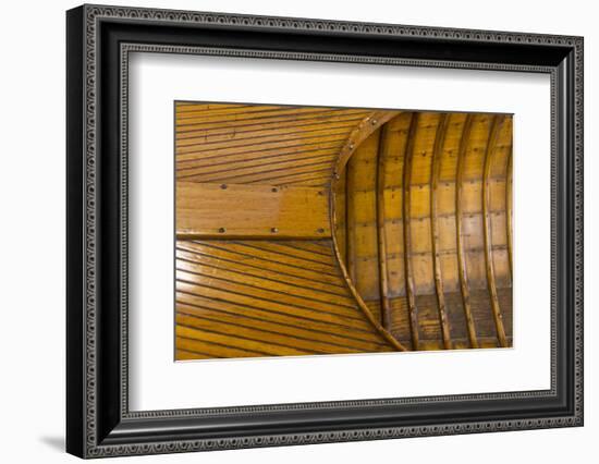 Vintage wooden canoe detail.-Cindy Miller Hopkins-Framed Photographic Print