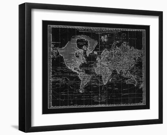 Vintage World Chart-Adam Shaw-Framed Art Print