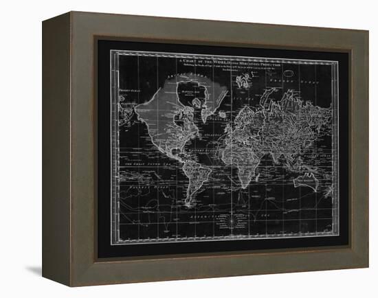 Vintage World Chart-Adam Shaw-Framed Stretched Canvas