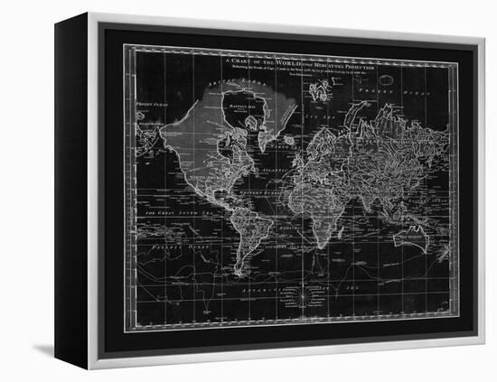 Vintage World Chart-Adam Shaw-Framed Stretched Canvas