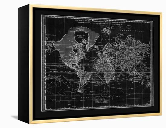 Vintage World Chart-Adam Shaw-Framed Stretched Canvas