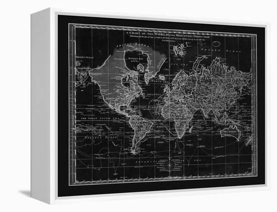 Vintage World Chart-Adam Shaw-Framed Stretched Canvas