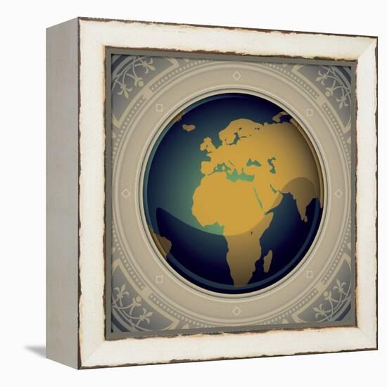 Vintage World Map Designed Banner-Rashomon-Framed Stretched Canvas