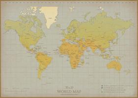 vintage world map art print by the vintage collection artcom