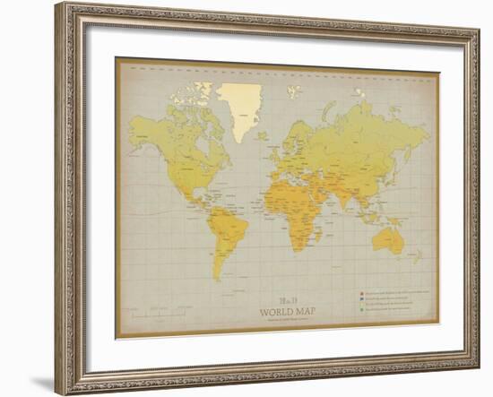 Vintage World Map-The Vintage Collection-Framed Giclee Print