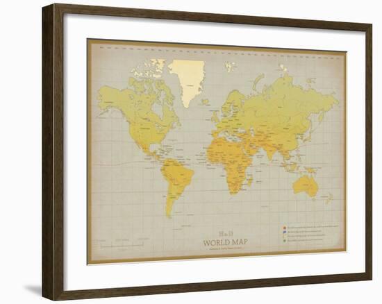 Vintage World Map-The Vintage Collection-Framed Giclee Print