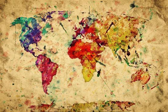 Uitgelezene Vintage World Map' Art Print - Michal Bednarek | Art.com RS-76