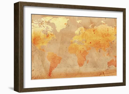 Vintage World Map-marinini-Framed Art Print