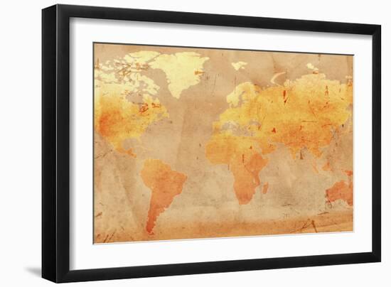 Vintage World Map-marinini-Framed Art Print