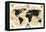 Vintage World Map-Devon Ross-Framed Stretched Canvas