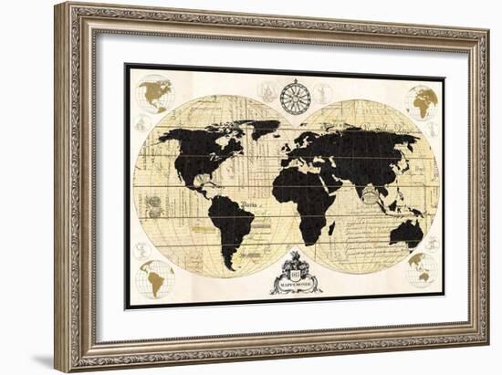 Vintage World Map-Devon Ross-Framed Art Print