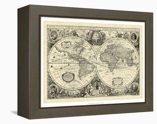 Vintage World Map-null-Framed Stretched Canvas