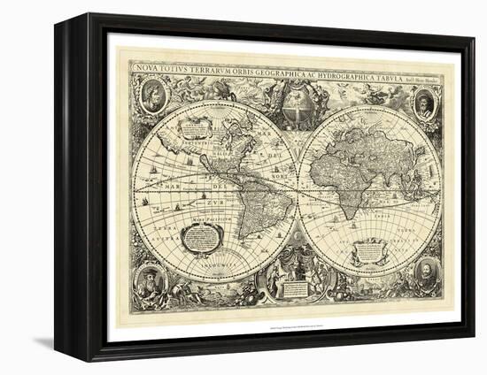 Vintage World Map-null-Framed Stretched Canvas