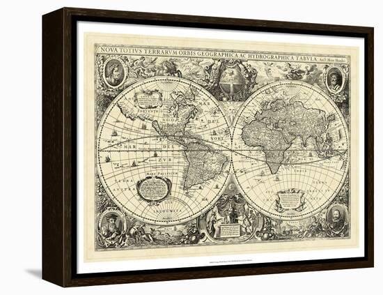 Vintage World Map-null-Framed Stretched Canvas