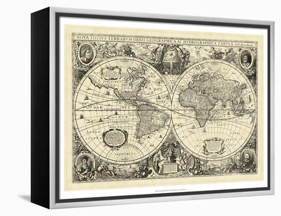 Vintage World Map-null-Framed Stretched Canvas