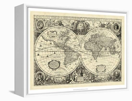 Vintage World Map-null-Framed Stretched Canvas