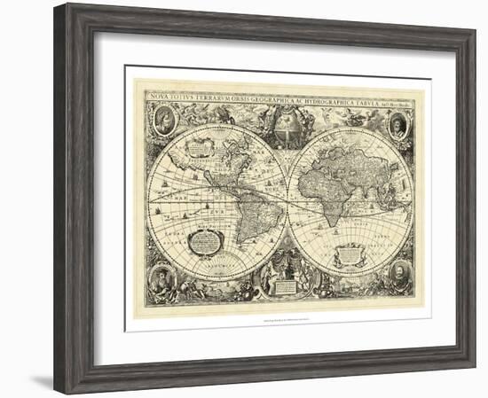 Vintage World Map-null-Framed Premium Giclee Print