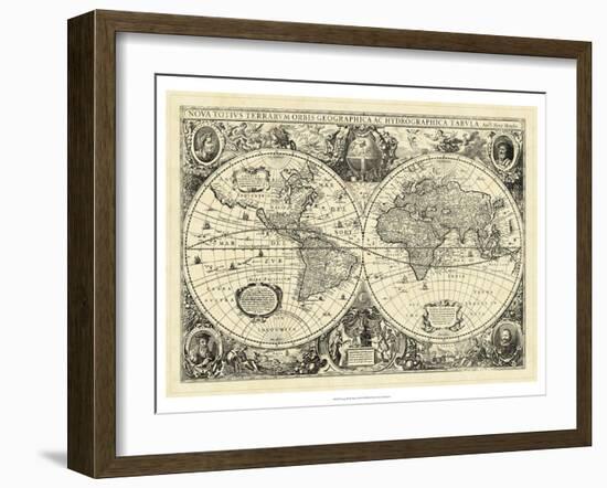 Vintage World Map-null-Framed Premium Giclee Print