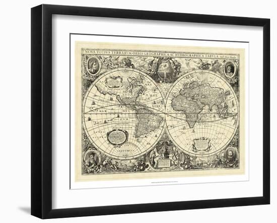 Vintage World Map-null-Framed Premium Giclee Print