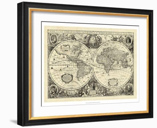 Vintage World Map-null-Framed Premium Giclee Print