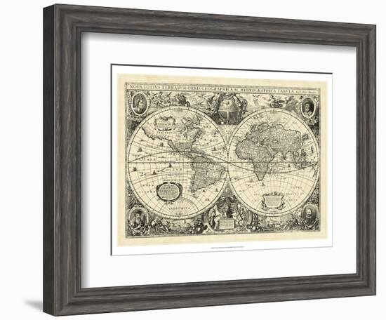 Vintage World Map--Framed Art Print