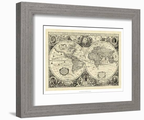 Vintage World Map-null-Framed Art Print