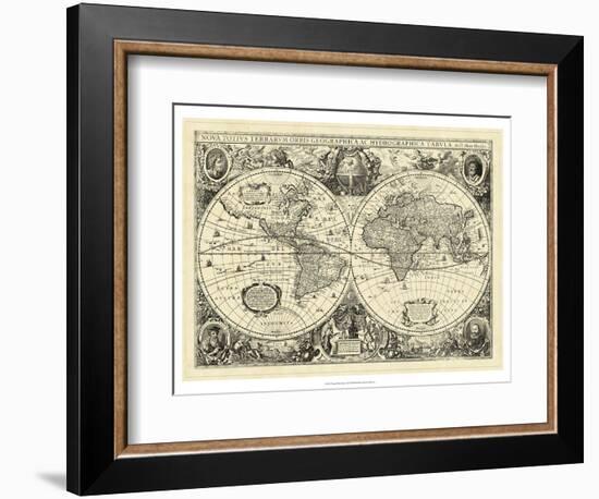 Vintage World Map--Framed Art Print