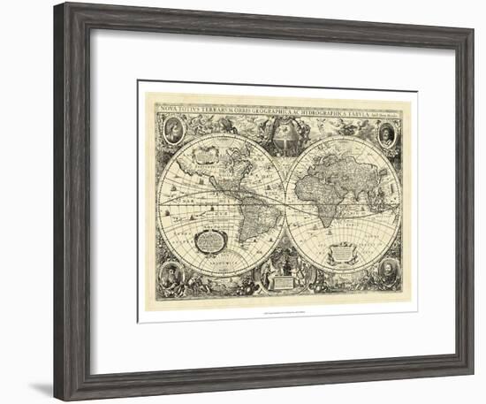 Vintage World Map-null-Framed Art Print