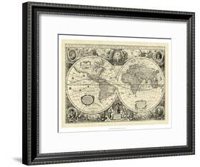 Vintage World Map-null-Framed Art Print