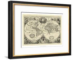 Vintage World Map-null-Framed Art Print