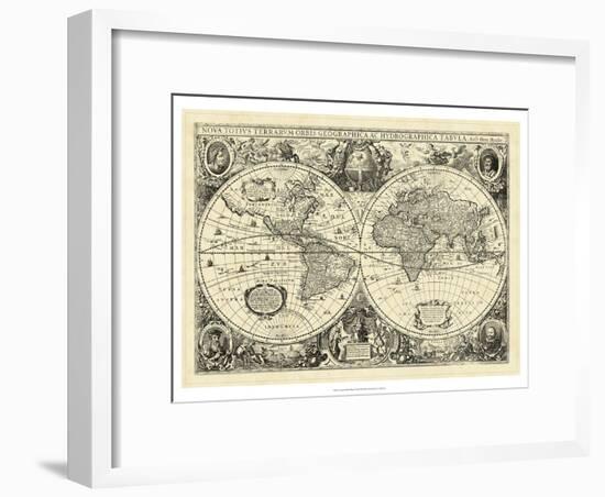Vintage World Map-null-Framed Art Print
