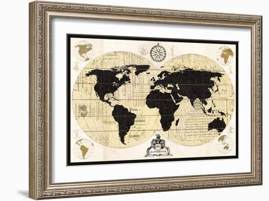 Vintage World Map-Devon Ross-Framed Art Print