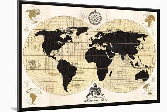 Vintage World Map-Devon Ross-Mounted Art Print