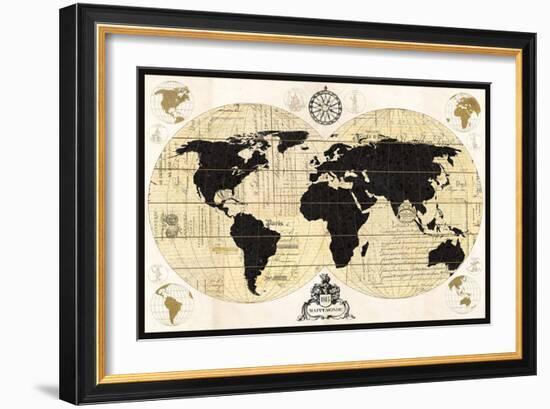 Vintage World Map-Devon Ross-Framed Art Print