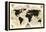 Vintage World Map-Devon Ross-Framed Stretched Canvas