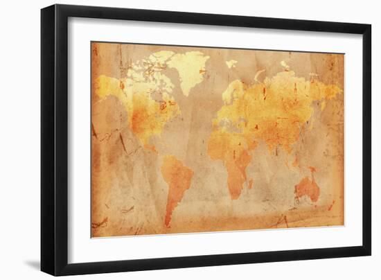 Vintage World Map-marinini-Framed Art Print