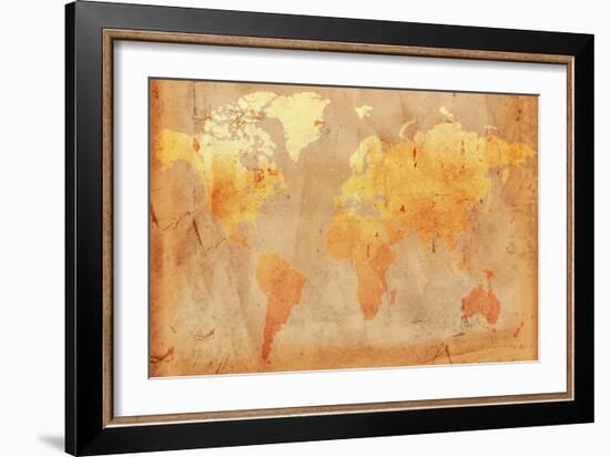 Vintage World Map-marinini-Framed Art Print