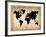 Vintage World Map-NaxArt-Framed Art Print