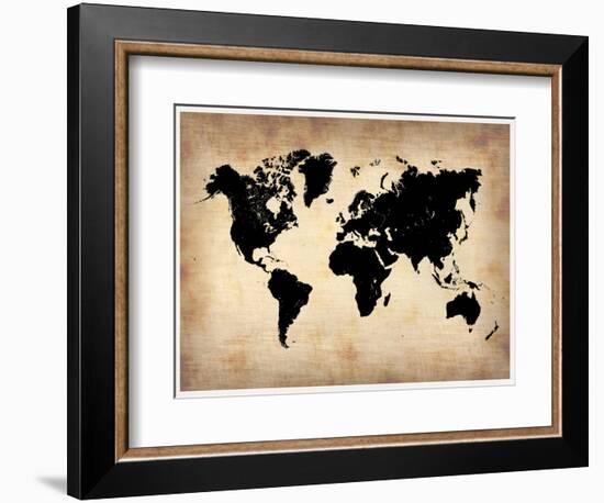 Vintage World Map-NaxArt-Framed Art Print