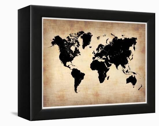 Vintage World Map-NaxArt-Framed Stretched Canvas