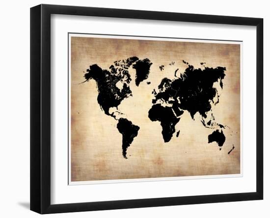 Vintage World Map-NaxArt-Framed Art Print