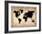 Vintage World Map-NaxArt-Framed Art Print