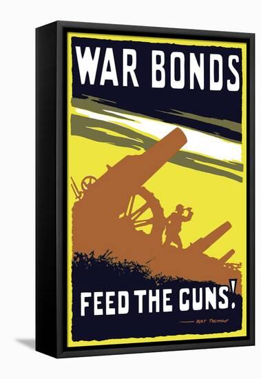 Vintage World War I Poster Featuring Soldiers Operating an Artillery Gun-Stocktrek Images-Framed Stretched Canvas