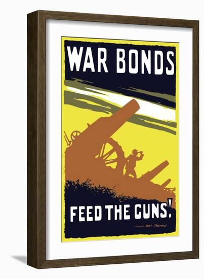 Vintage World War I Poster Featuring Soldiers Operating an Artillery Gun-Stocktrek Images-Framed Art Print