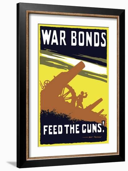 Vintage World War I Poster Featuring Soldiers Operating an Artillery Gun-Stocktrek Images-Framed Art Print