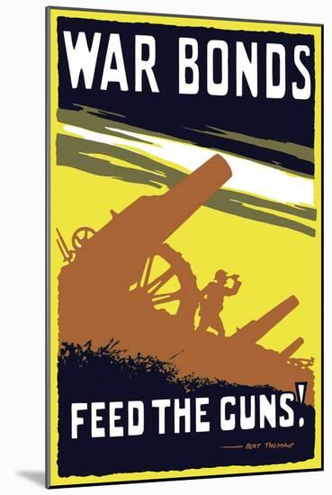 Vintage World War I Poster Featuring Soldiers Operating an Artillery Gun-Stocktrek Images-Mounted Art Print