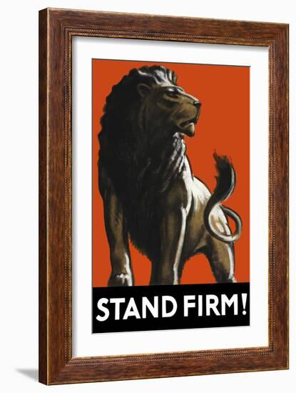 Vintage World Ware II Poster Featuring a Male Lion-Stocktrek Images-Framed Art Print