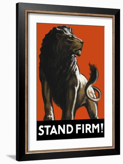 Vintage World Ware II Poster Featuring a Male Lion-Stocktrek Images-Framed Art Print