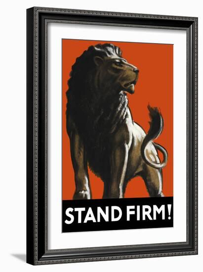 Vintage World Ware II Poster Featuring a Male Lion-Stocktrek Images-Framed Art Print