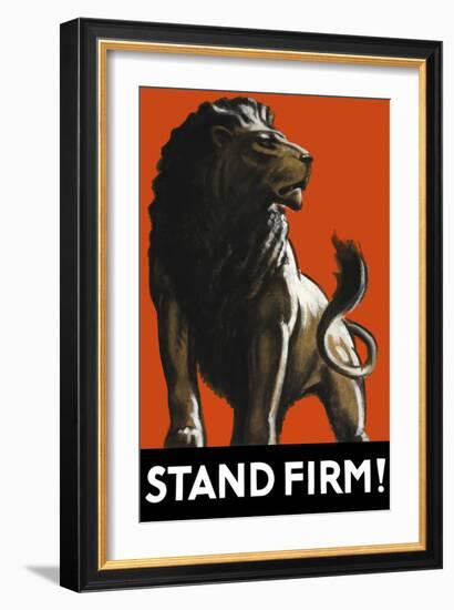 Vintage World Ware II Poster Featuring a Male Lion-Stocktrek Images-Framed Art Print